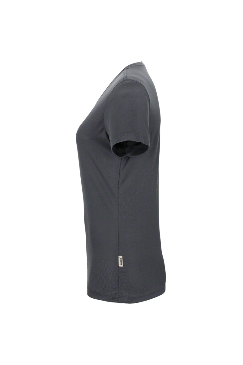 HAKRO Damen V-Shirt COOLMAX® ECO - anthrazit