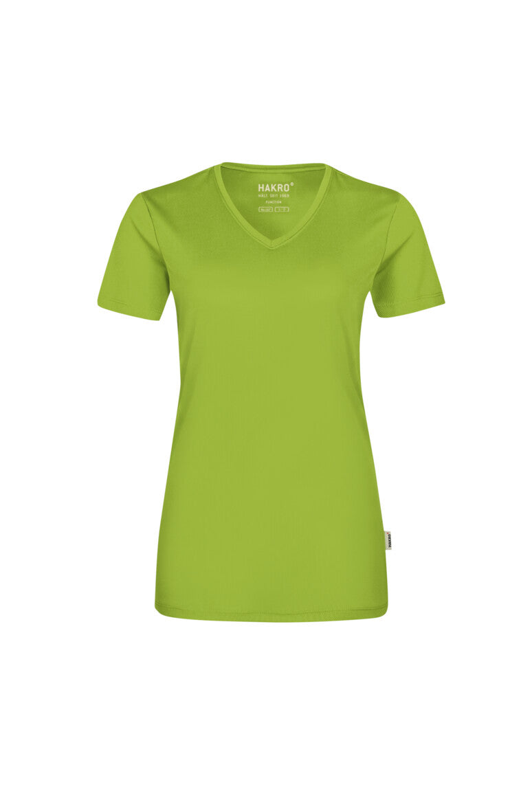 HAKRO Damen V-Shirt COOLMAX® ECO - kiwi