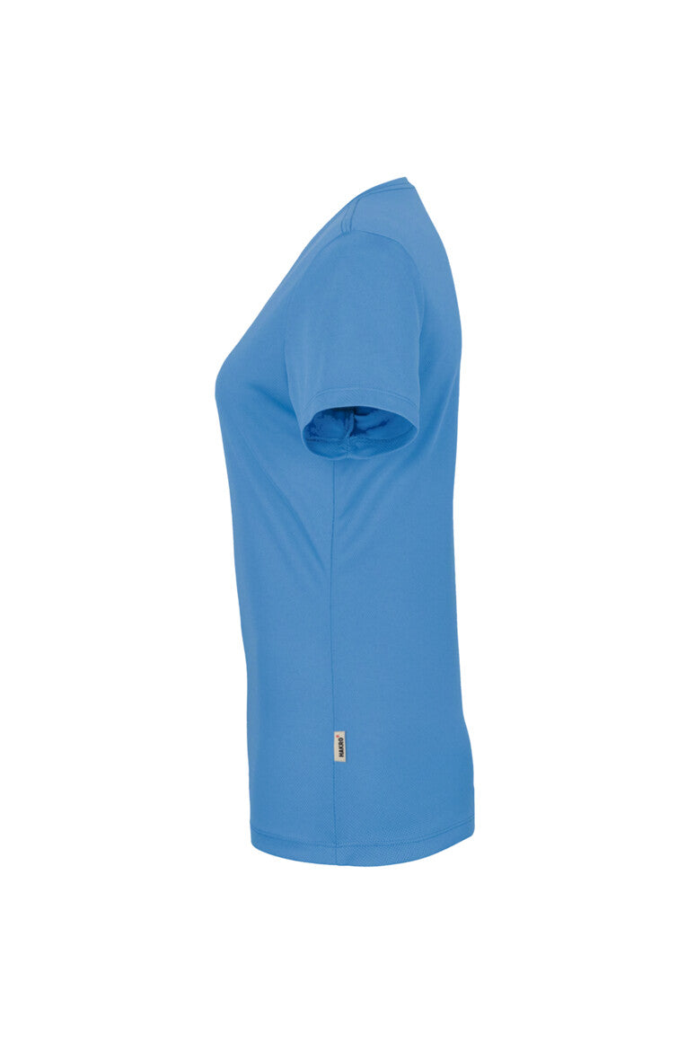 HAKRO Damen V-Shirt COOLMAX® ECO - malibublau