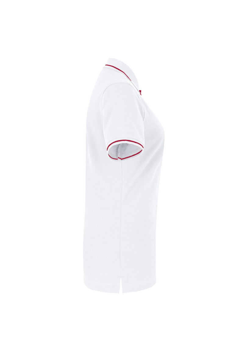 HAKRO Damen Poloshirt Casual - weiß/rot