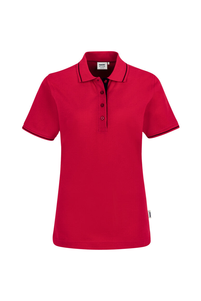 HAKRO Damen Poloshirt Casual - rot/schwarz