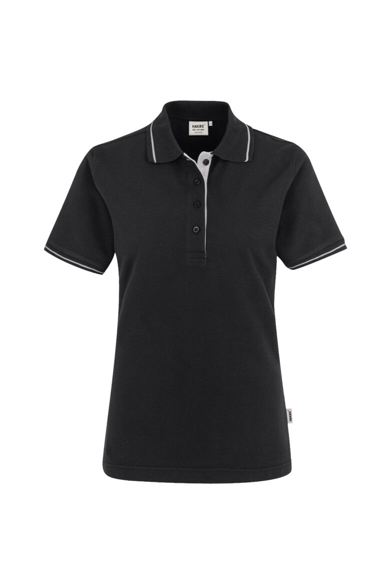 HAKRO Damen Poloshirt Casual - schwarz/silber