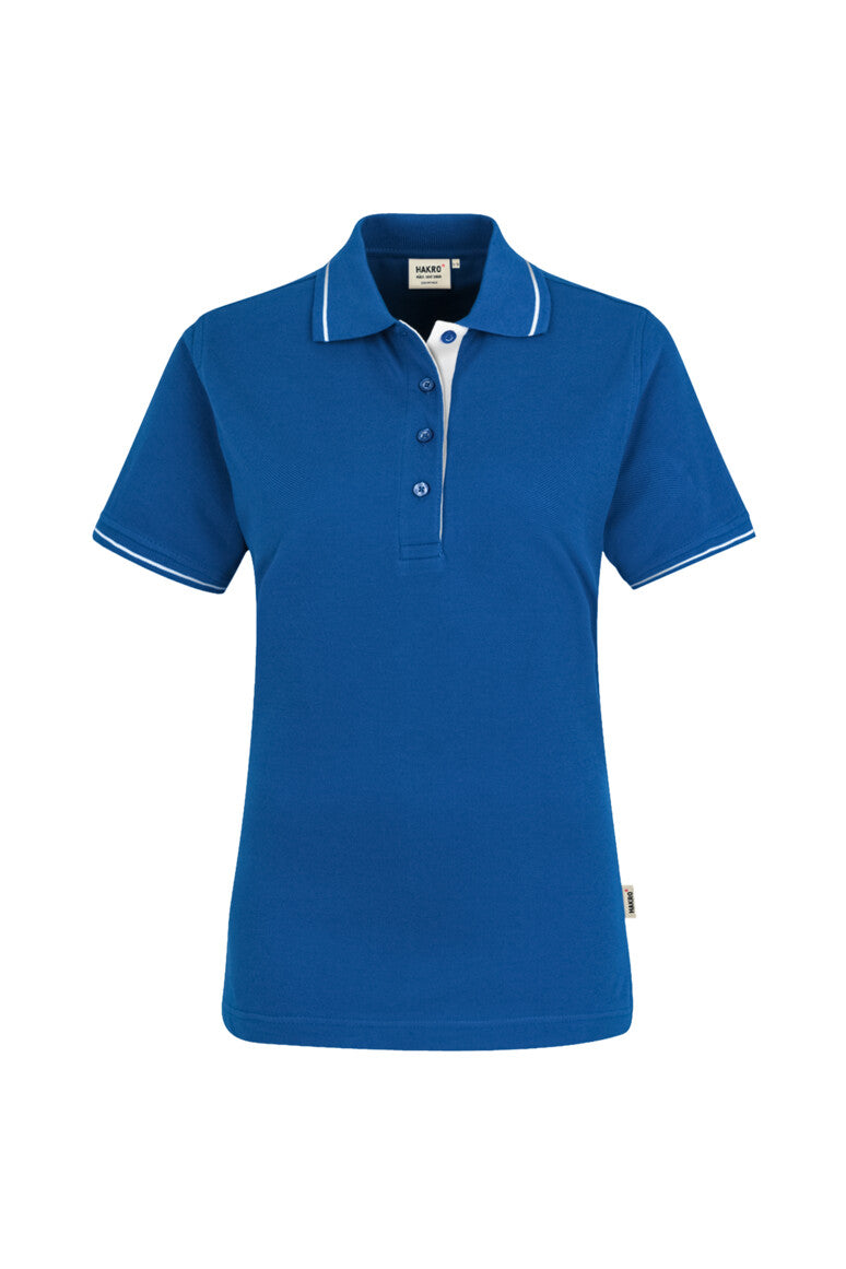 HAKRO Damen Poloshirt Casual - royalblau/weiß