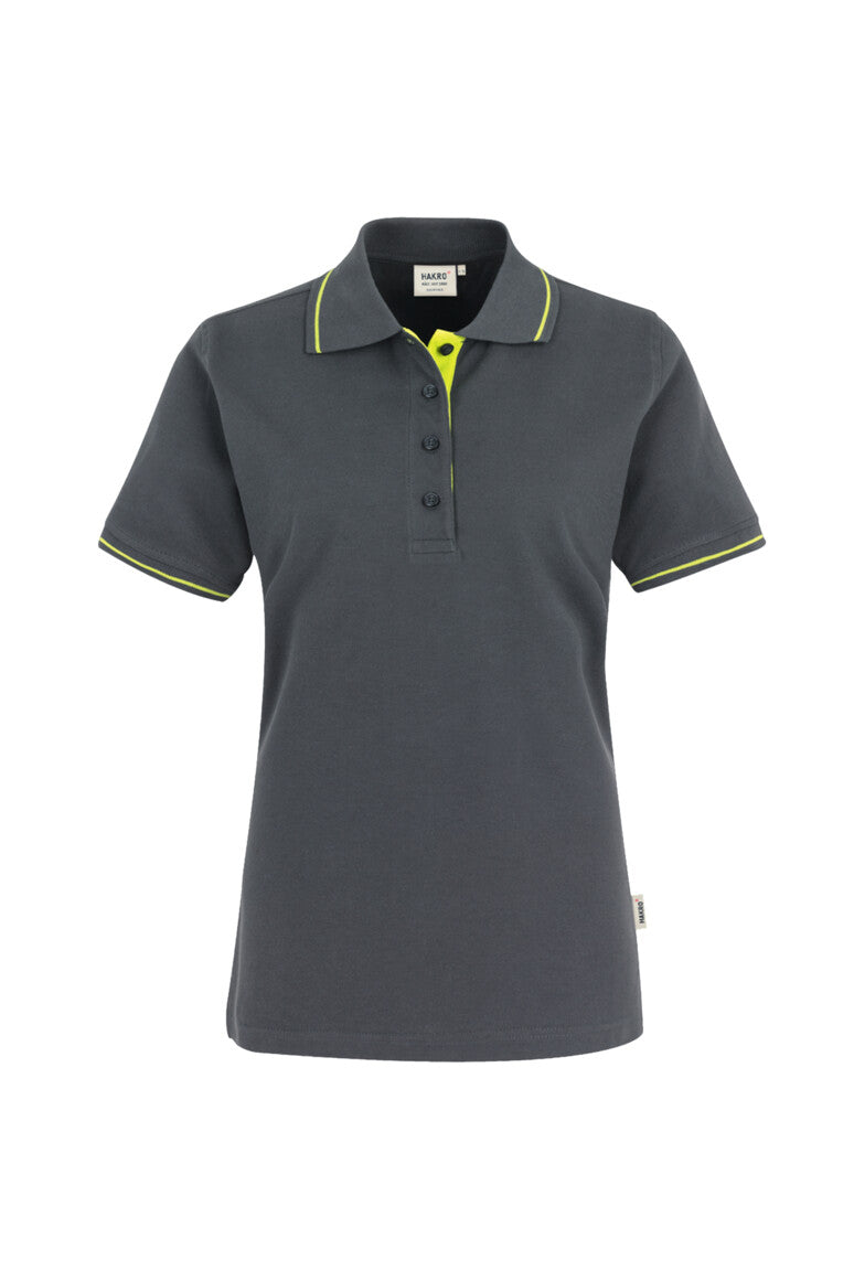 HAKRO Damen Poloshirt Casual - anthrazit/kiwi