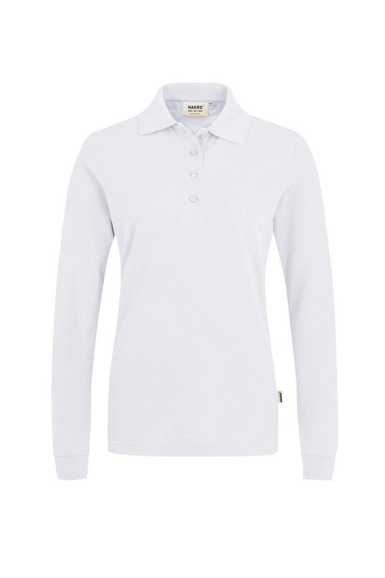 HAKRO Damen Longsleeve-Poloshirt MIKRALINAR® - weiß