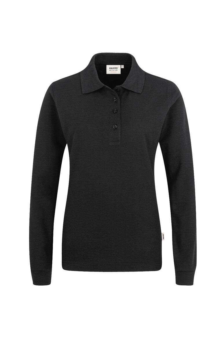 HAKRO Damen Longsleeve-Poloshirt MIKRALINAR® - schwarz