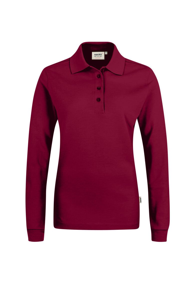 HAKRO Damen Longsleeve-Poloshirt MIKRALINAR® - weinrot