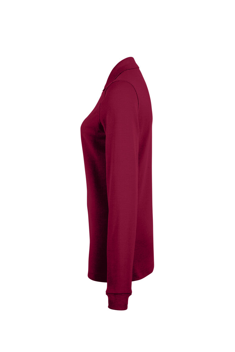 HAKRO Damen Longsleeve-Poloshirt MIKRALINAR® - weinrot