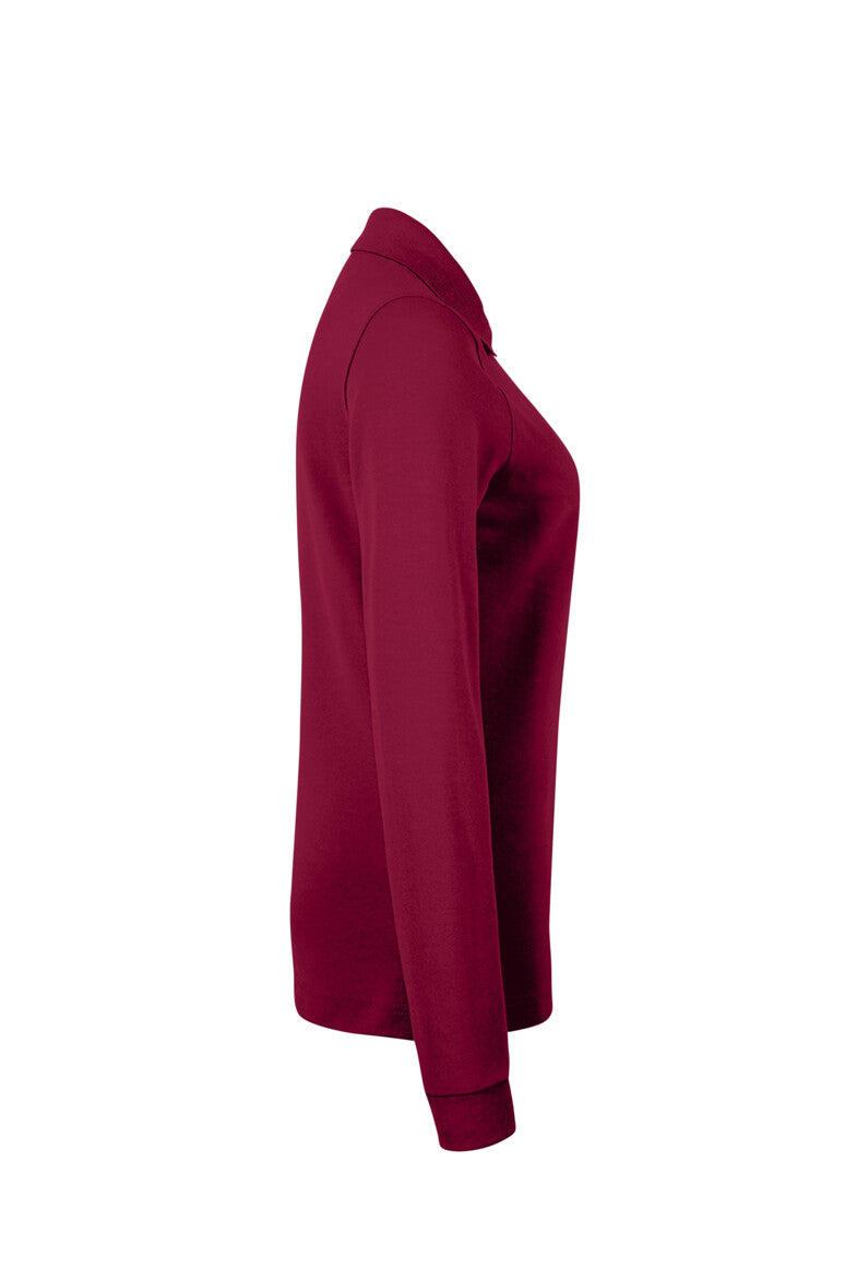 HAKRO Damen Longsleeve-Poloshirt MIKRALINAR® - weinrot
