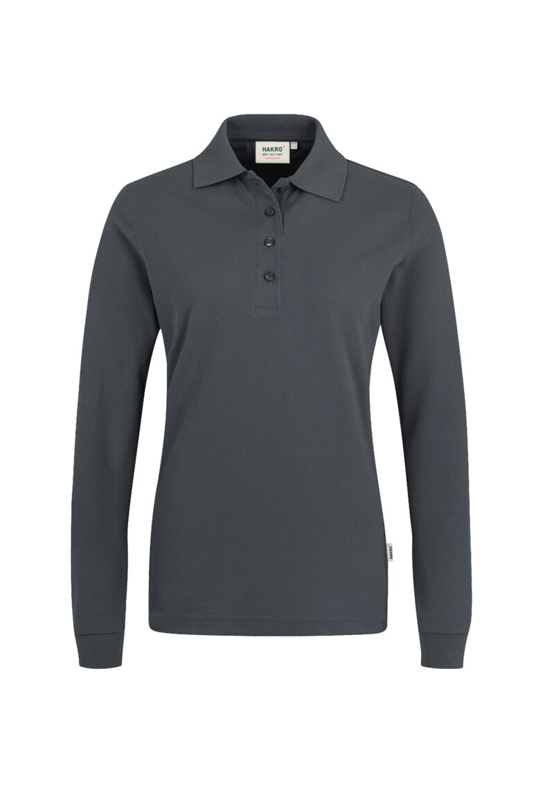 HAKRO Damen Longsleeve-Poloshirt MIKRALINAR® - anthrazit