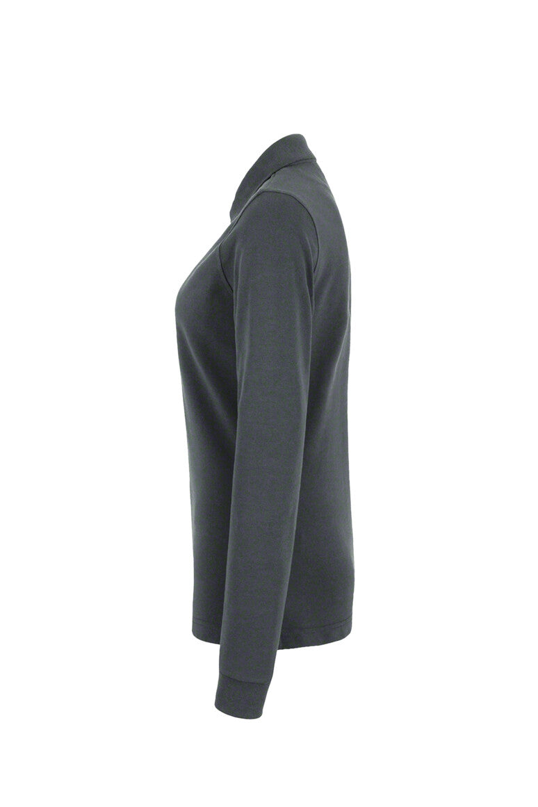 HAKRO Damen Longsleeve-Poloshirt MIKRALINAR® - anthrazit