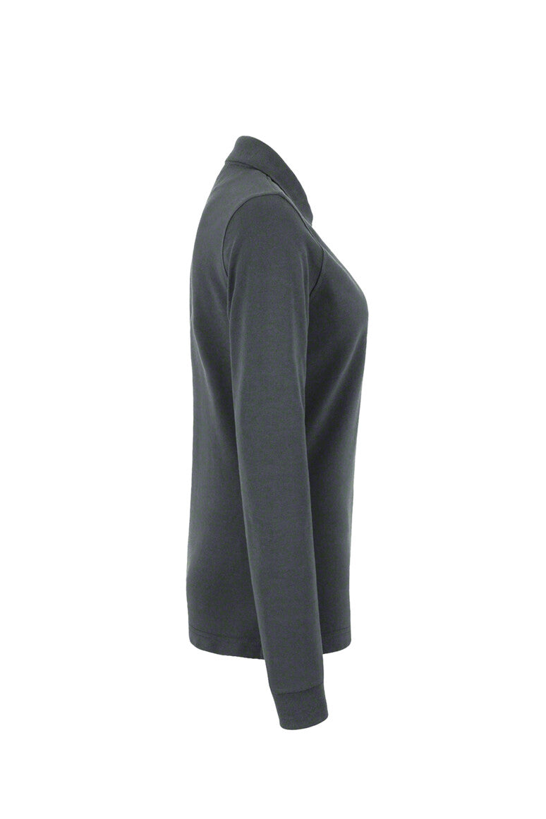 HAKRO Damen Longsleeve-Poloshirt MIKRALINAR® - anthrazit