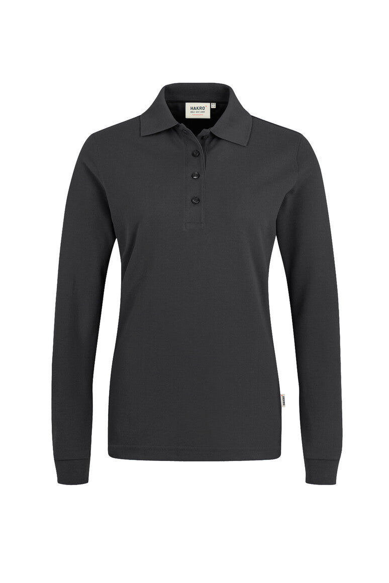 HAKRO Damen Longsleeve-Poloshirt MIKRALINAR® - karbongrau