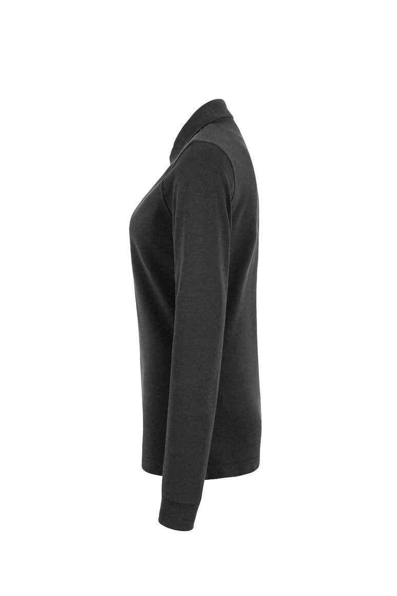 HAKRO Damen Longsleeve-Poloshirt MIKRALINAR® - karbongrau
