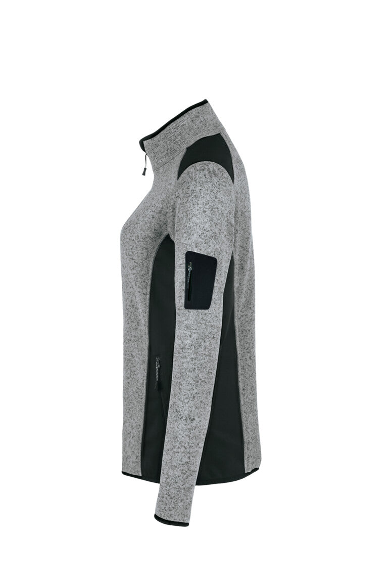 HAKRO Damen Strickfleecejacke - grau meliert