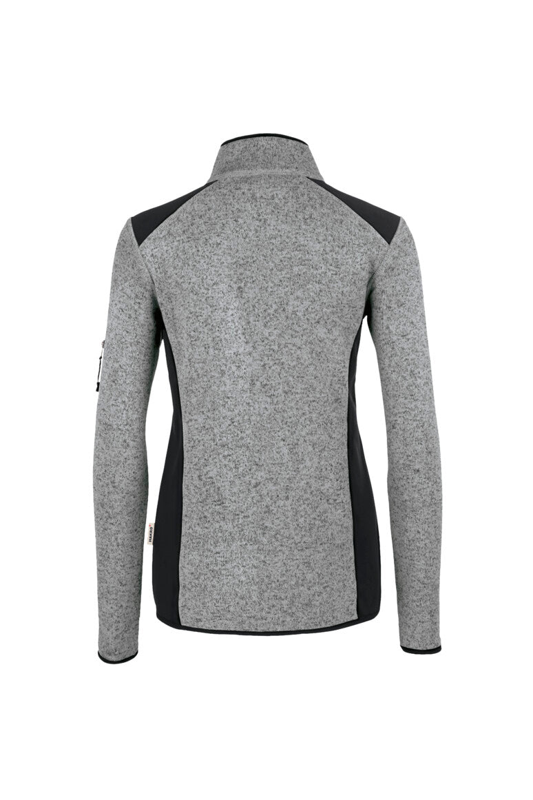 HAKRO Damen Strickfleecejacke - grau meliert