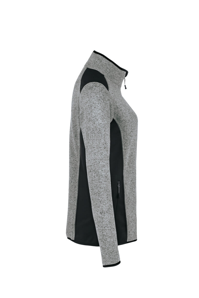 HAKRO Damen Strickfleecejacke - grau meliert