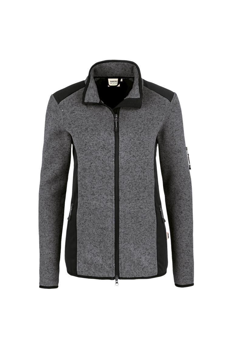 HAKRO Damen Strickfleecejacke - anthrazit meliert