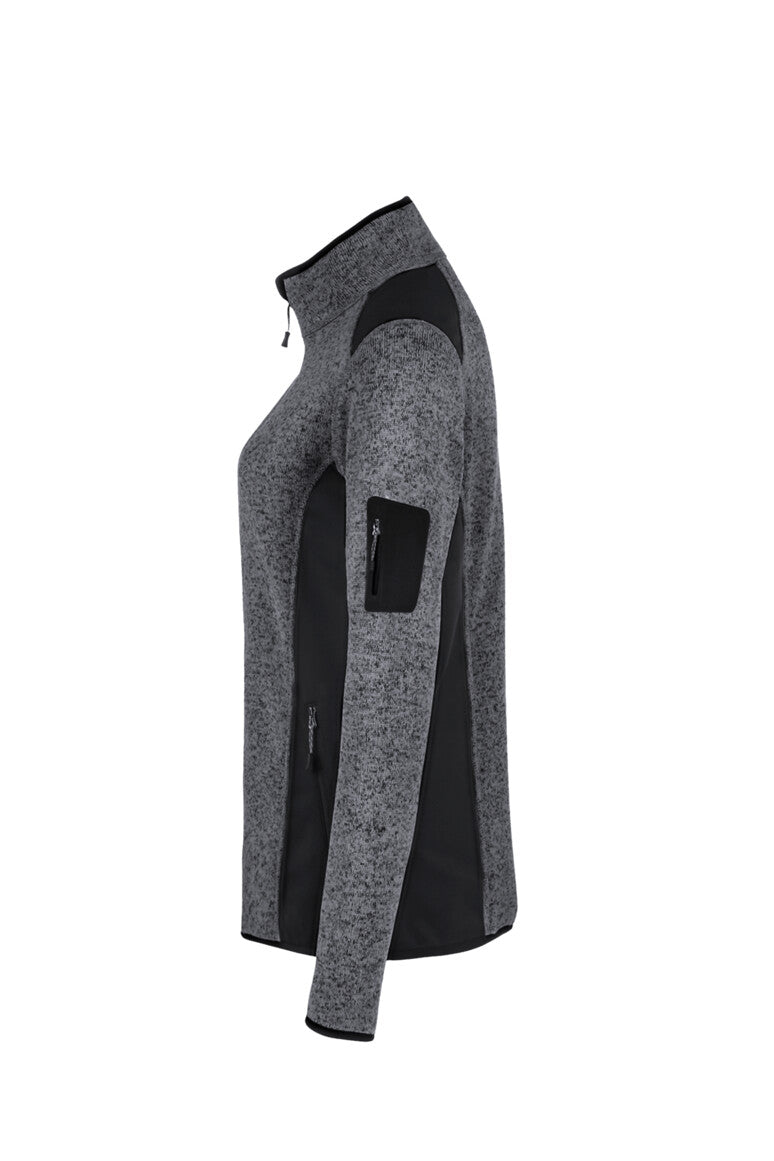 HAKRO Damen Strickfleecejacke - anthrazit meliert