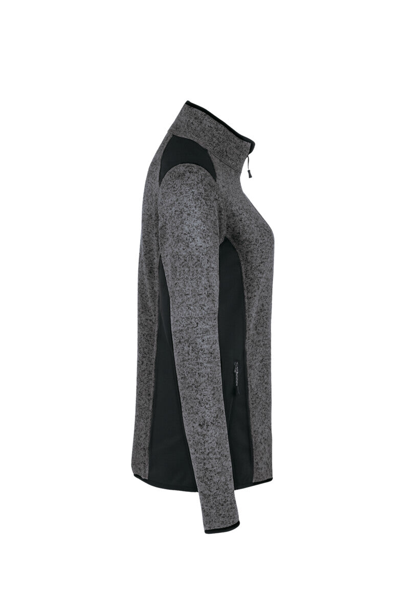HAKRO Damen Strickfleecejacke - anthrazit meliert