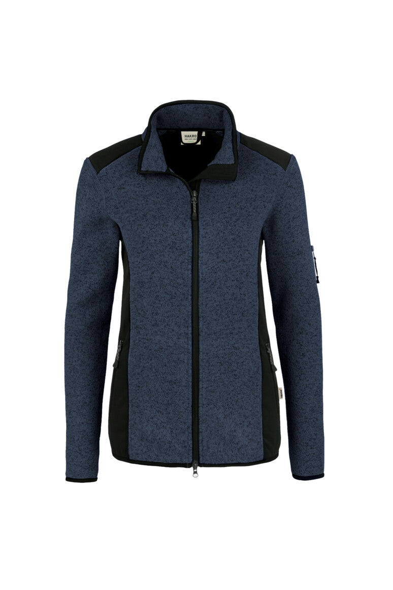 HAKRO Damen Strickfleecejacke - marine meliert