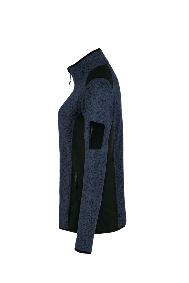 HAKRO Damen Strickfleecejacke - marine meliert