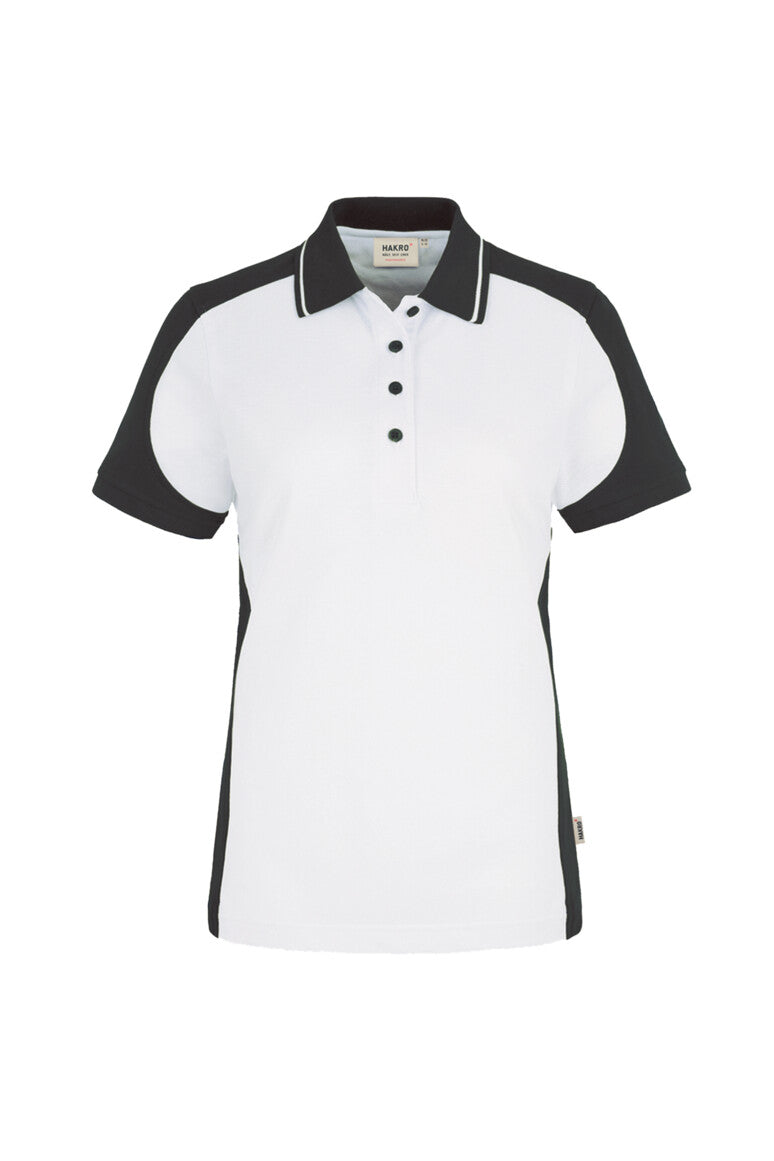 HAKRO Damen Poloshirt Contrast MIKRALINAR® - weiß/anthrazit