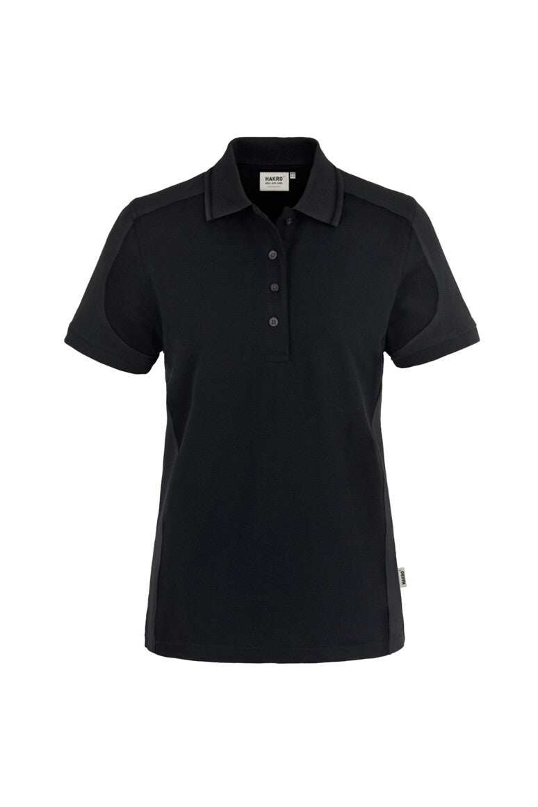 HAKRO Damen Poloshirt Contrast MIKRALINAR® - schwarz/anthrazit