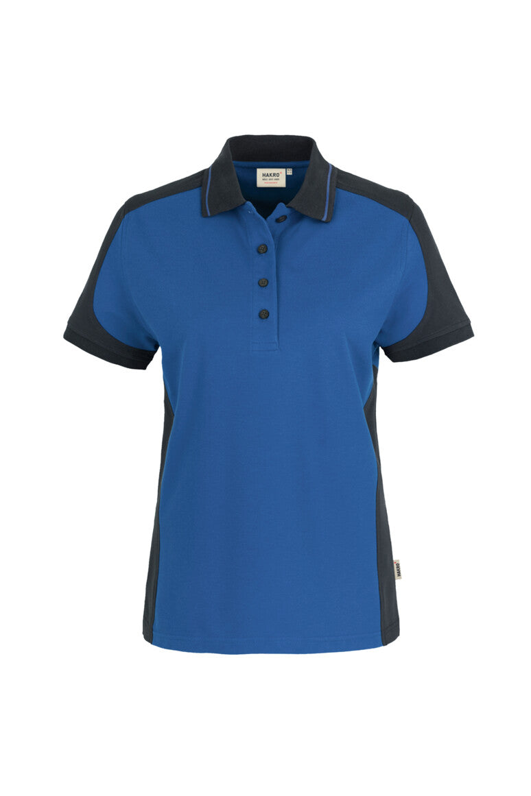 HAKRO Damen Poloshirt Contrast MIKRALINAR® - royalblau/anthrazit