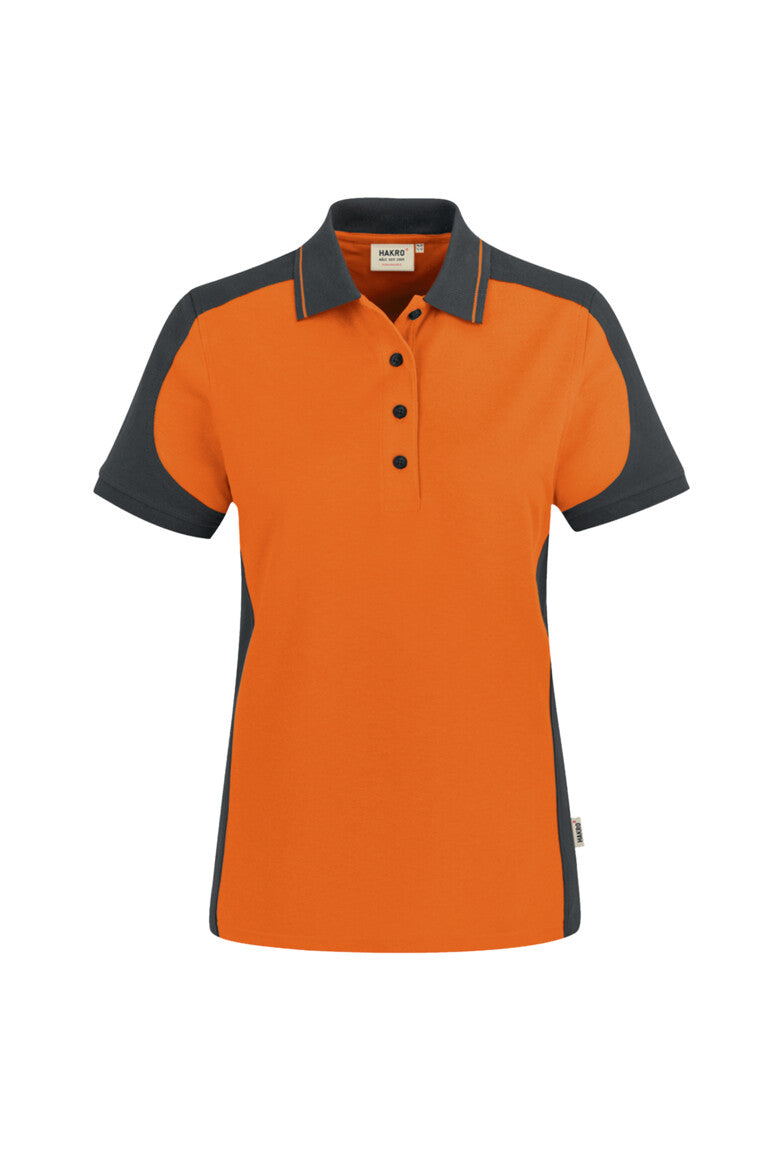 HAKRO Damen Poloshirt Contrast MIKRALINAR® - orange/anthrazit