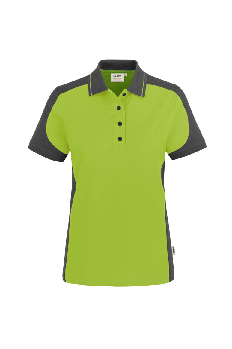 HAKRO Damen Poloshirt Contrast MIKRALINAR® - kiwi/anthrazit
