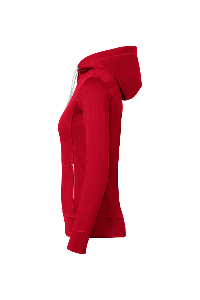 HAKRO Damen Kapuzenjacke Bonded ECO - rot/silber