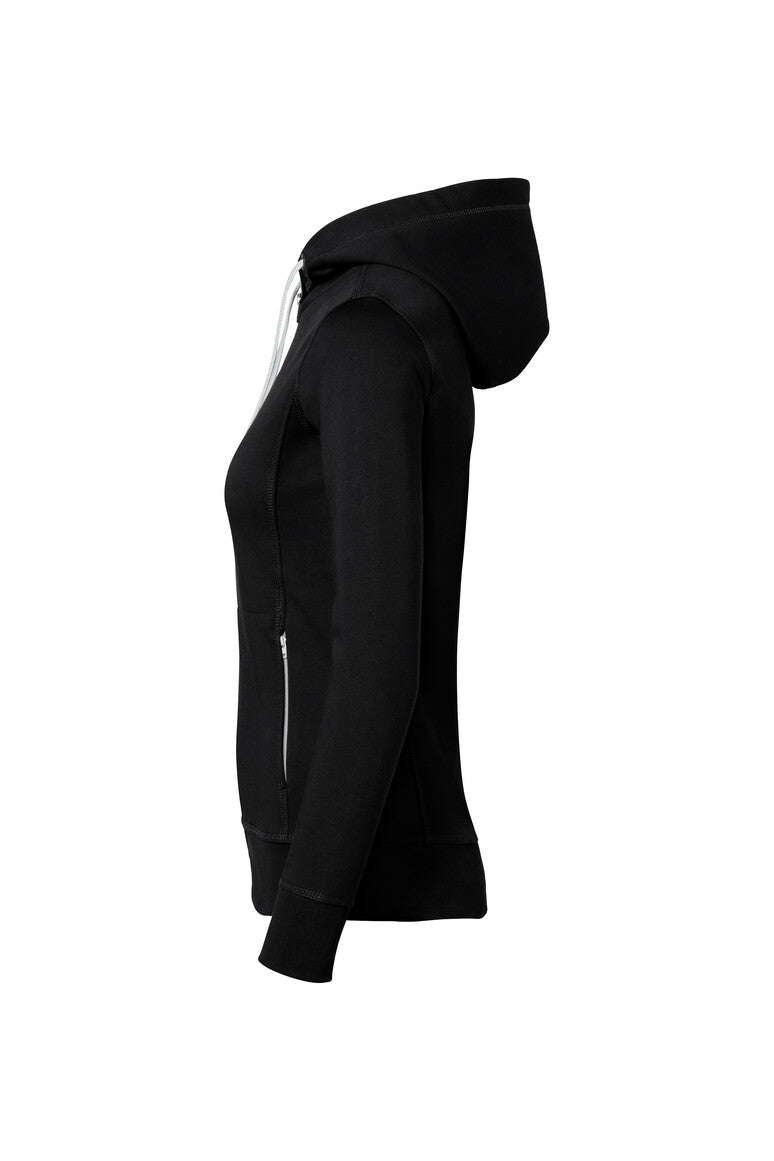 HAKRO Damen Kapuzenjacke Bonded ECO - schwarz/silber