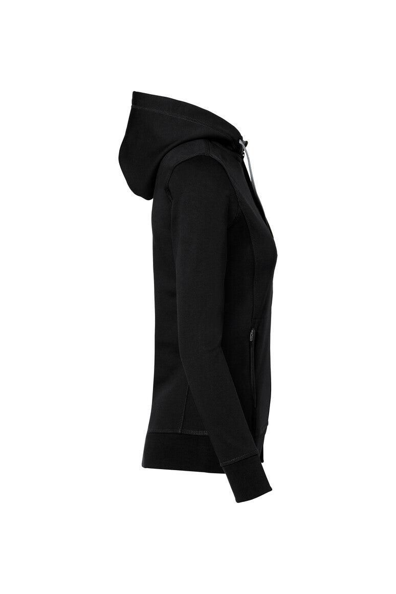 HAKRO Damen Kapuzenjacke Bonded ECO - schwarz/silber