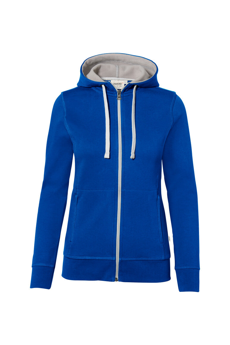 HAKRO Damen Kapuzenjacke Bonded ECO - royalblau/silber