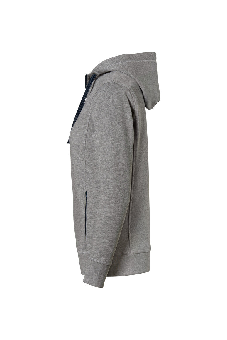 HAKRO Damen Kapuzenjacke Bonded ECO - grau meliert/tinte