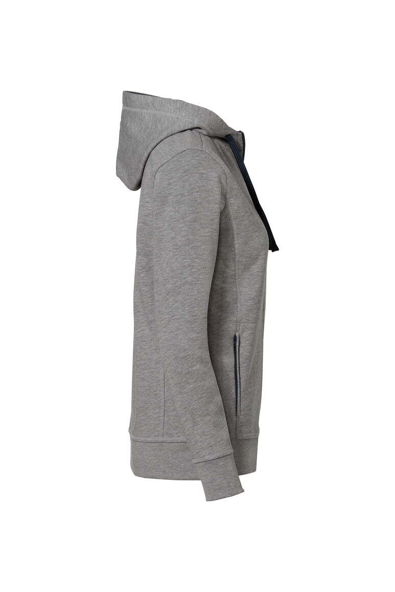 HAKRO Damen Kapuzenjacke Bonded ECO - grau meliert/tinte