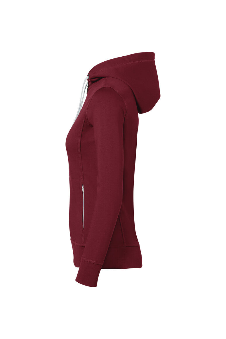 HAKRO Damen Kapuzenjacke Bonded ECO - weinrot/silber
