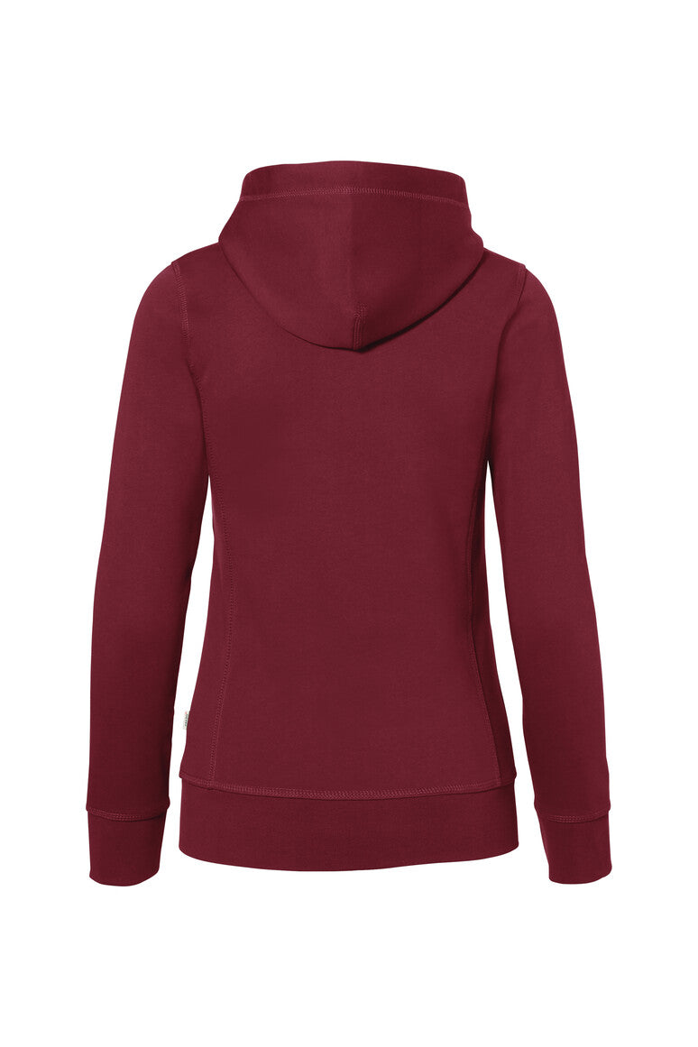 HAKRO Damen Kapuzenjacke Bonded ECO - weinrot/silber