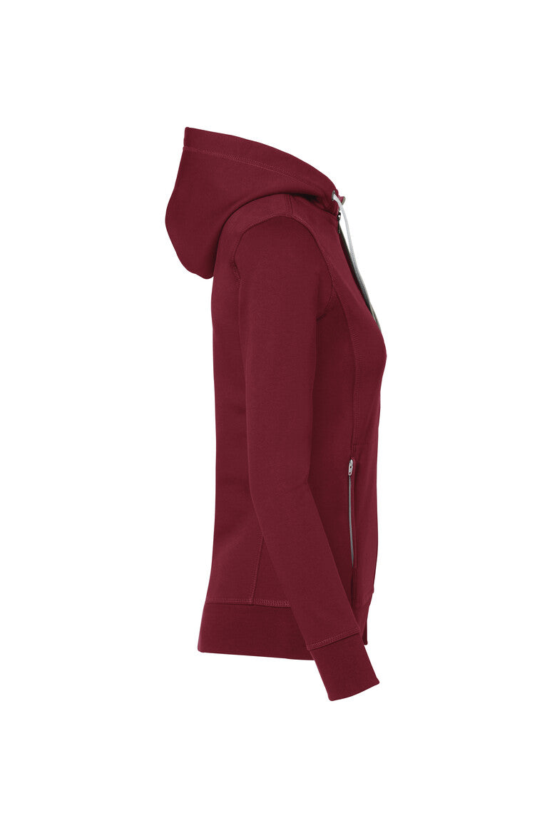 HAKRO Damen Kapuzenjacke Bonded ECO - weinrot/silber