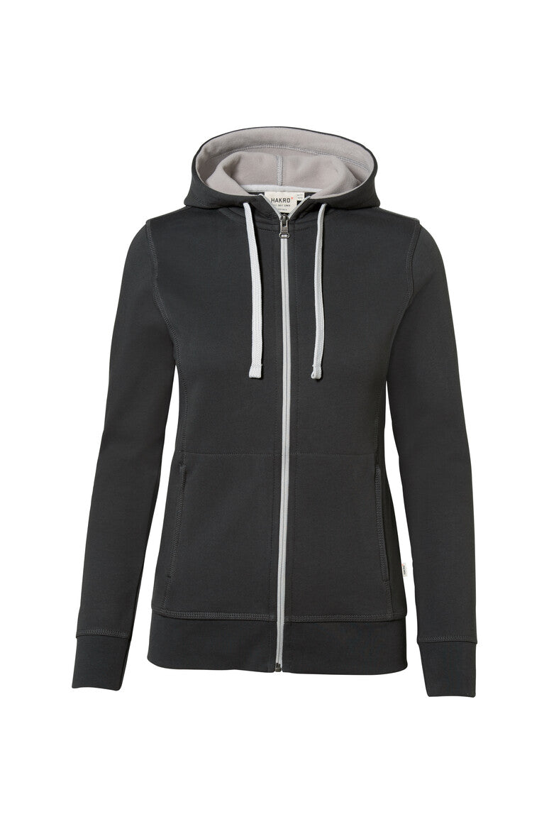 HAKRO Damen Kapuzenjacke Bonded ECO - anthrazit/silber