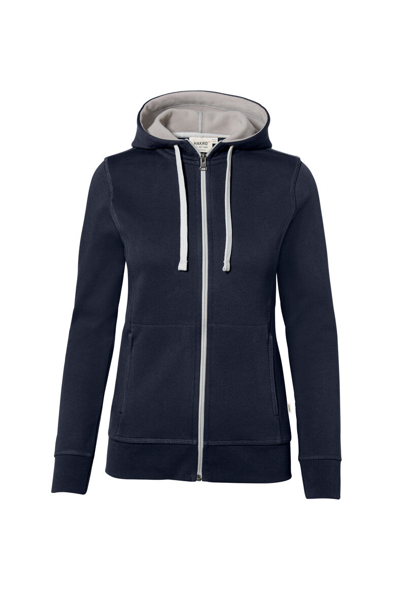 HAKRO Damen Kapuzenjacke Bonded ECO - tinte/silber
