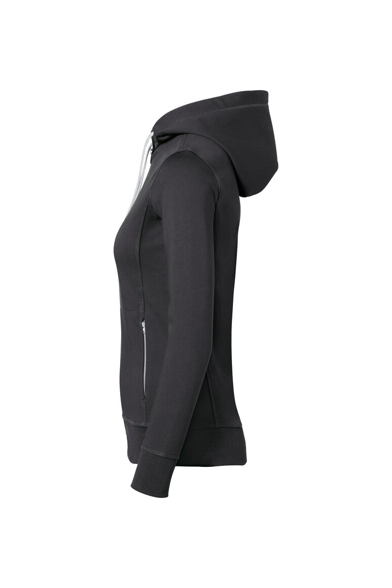 HAKRO Damen Kapuzenjacke Bonded ECO - karbongrau/silber