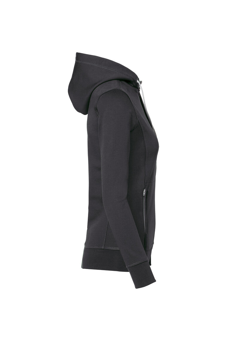 HAKRO Damen Kapuzenjacke Bonded ECO - karbongrau/silber