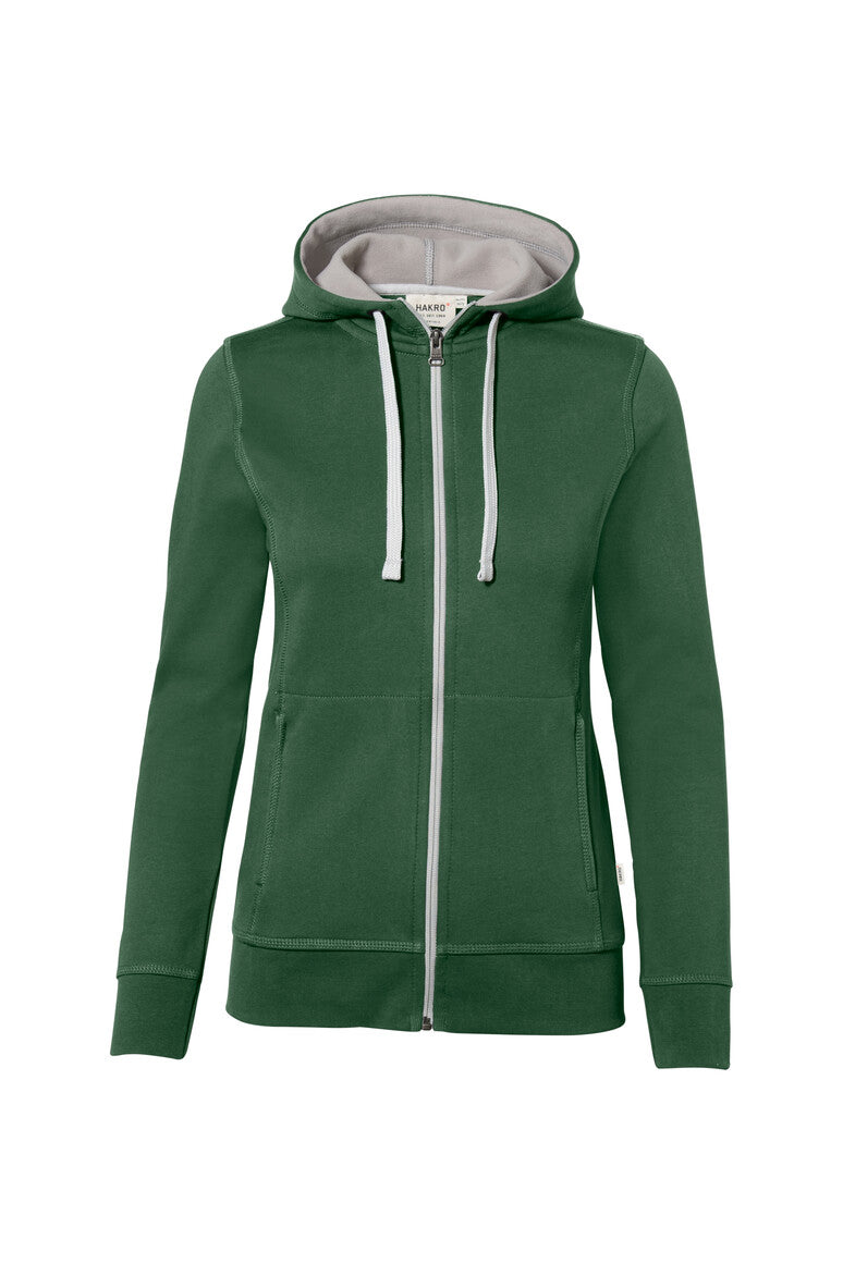 HAKRO Damen Kapuzenjacke Bonded ECO - tanne/silber