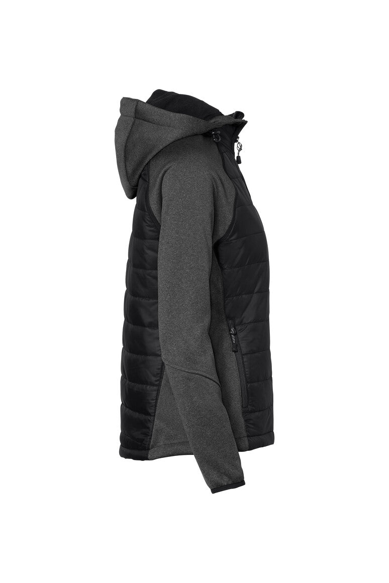 HAKRO Damen Kapuzen-Hybridjacke Contrast - schwarz