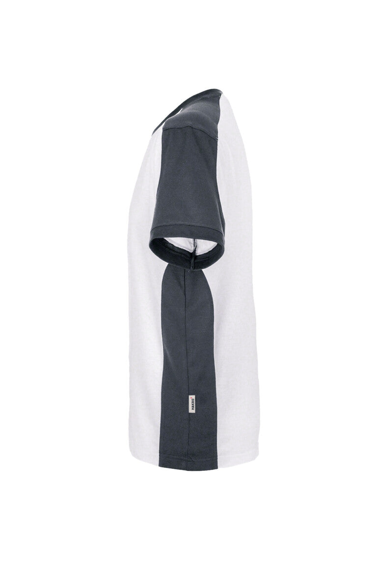 HAKRO T-Shirt Contrast MIKRALINAR® - weiß/anthrazit