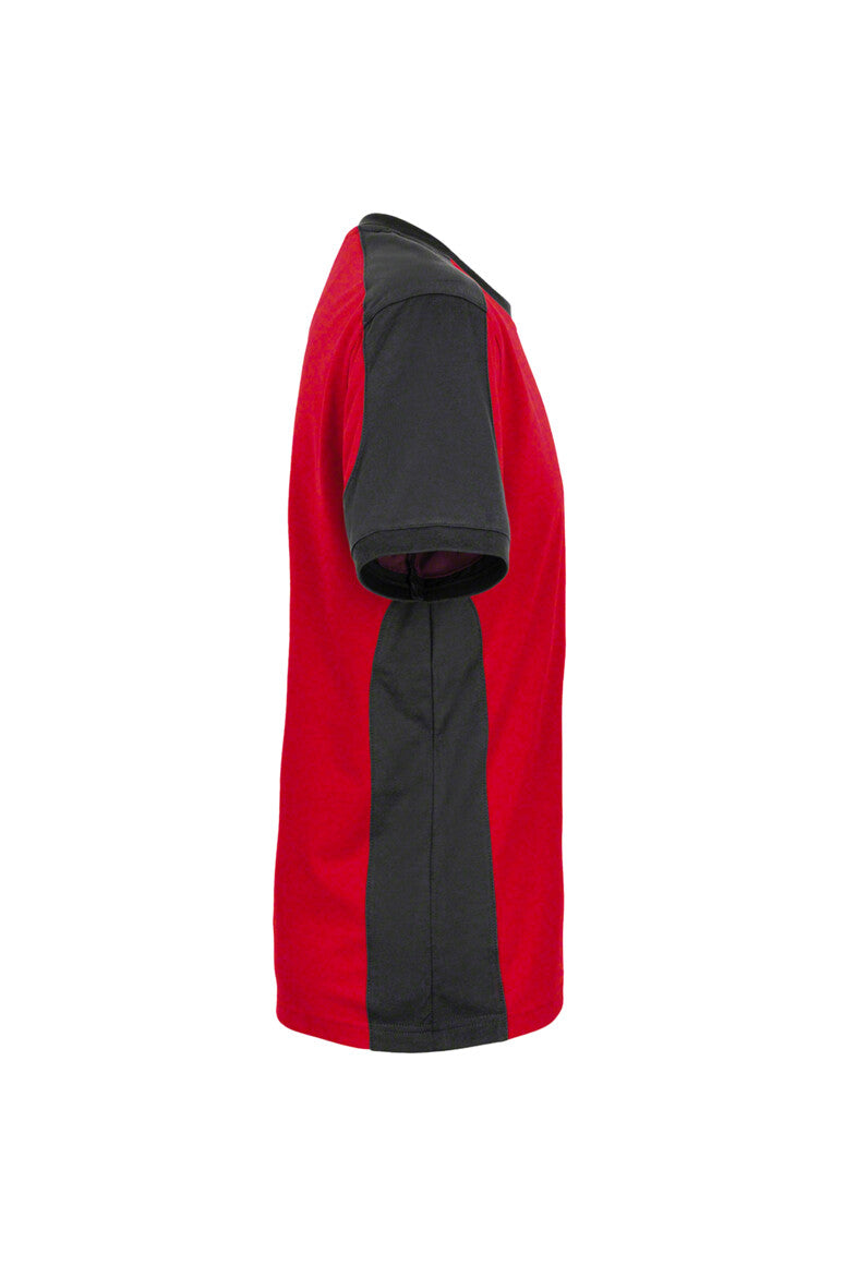 HAKRO T-Shirt Contrast MIKRALINAR® - rot/anthrazit