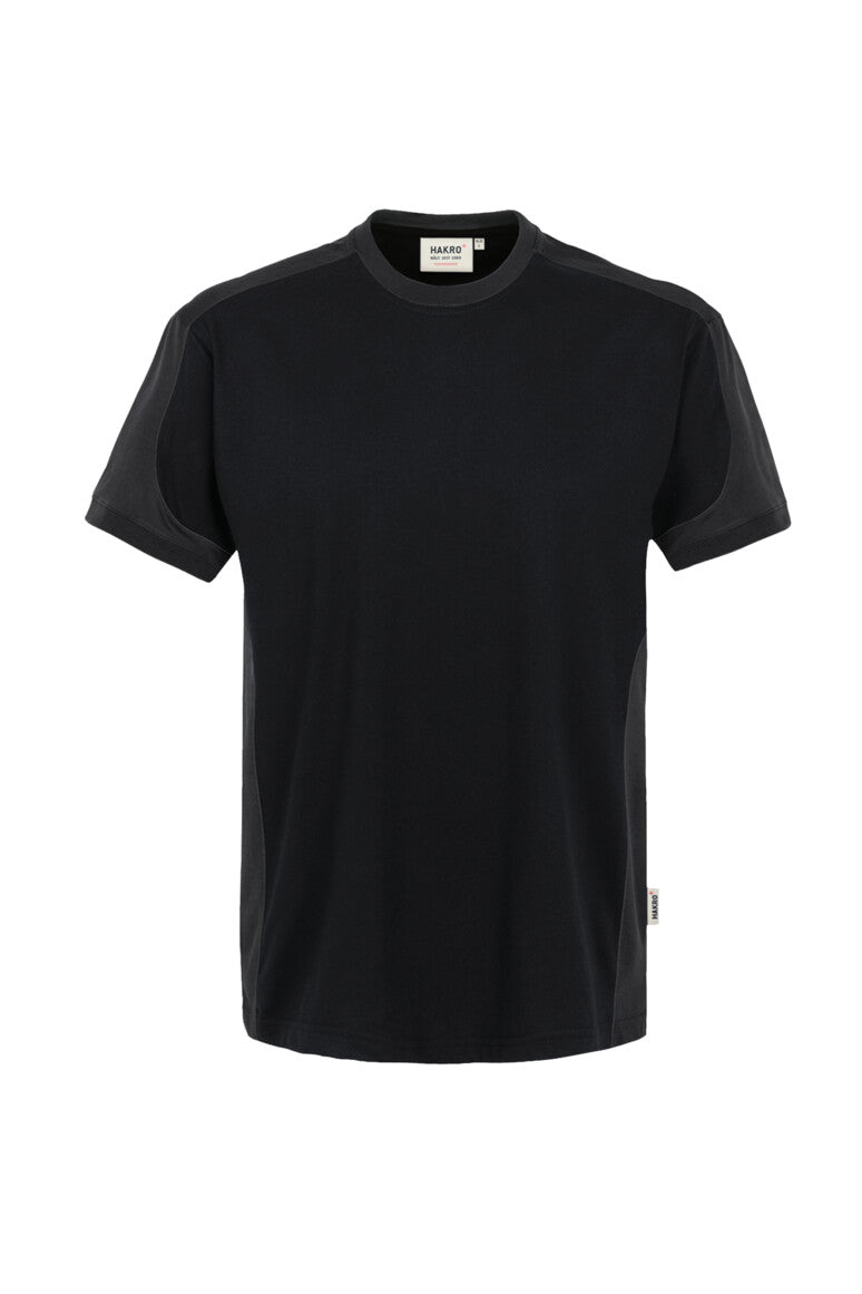 HAKRO T-Shirt Contrast MIKRALINAR® - schwarz/anthrazit