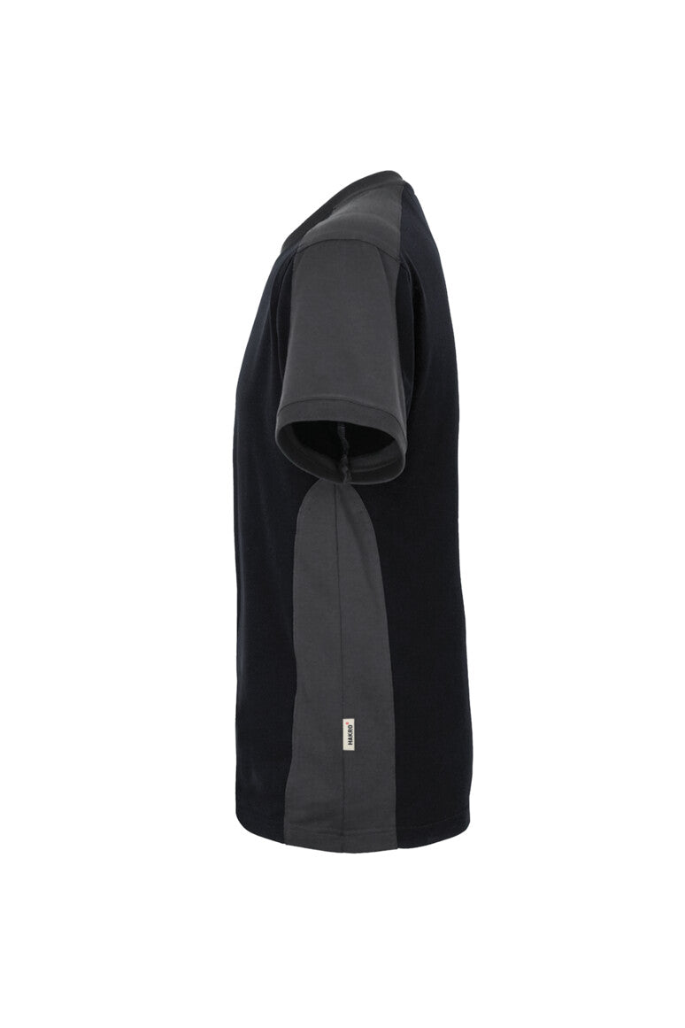 HAKRO T-Shirt Contrast MIKRALINAR® - schwarz/anthrazit